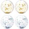 4 Pack 20-inch Inflatable Glitter Beach Balls for Summer Pool Decorations and Party Favors (Gold & Turquoise)
